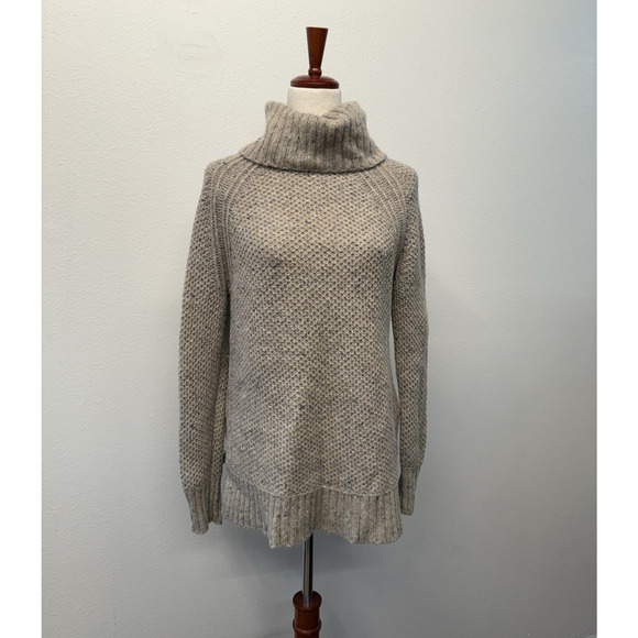 Ralph Lauren Merino Wool Alpaca Sweater Women Size S Chunky Turtleneck Fisherman - Picture 1 of 8